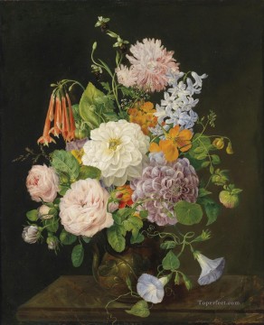 古典的な花 Painting - ポニーと朝顔の開花